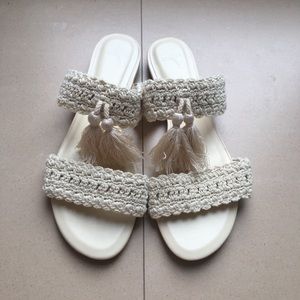 New JOIE leather &  textile sandals Sz 37.5